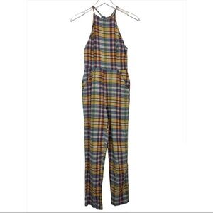 URBAN OUTFITTERS Colorful Plaid Halter Jumpsuit Size 0